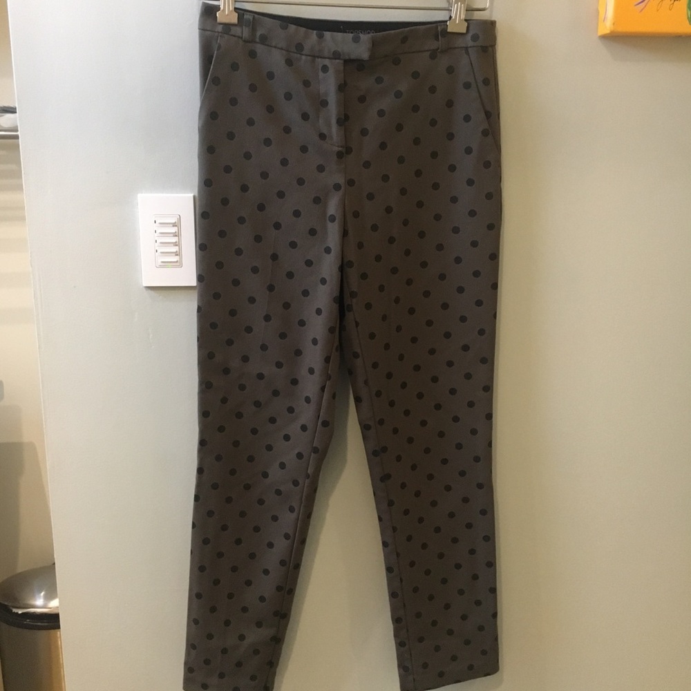 SOLD✨ TOPSHOP OLIVE POLKA DOT TROUSERS